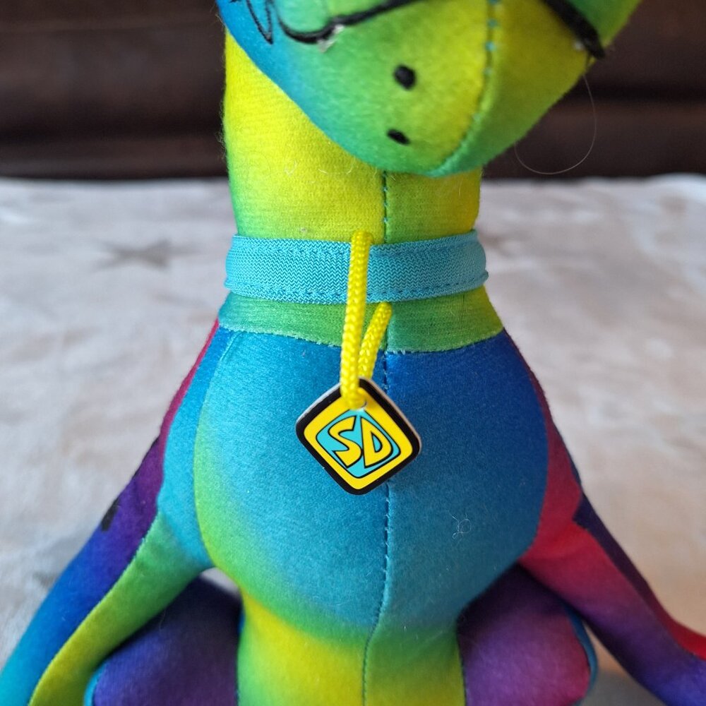Toy Factory Scooby Doo 9” Rainbow Tie Dye Colorful Stuffed Plush Dog Toy Factory - Picture 4 of 13